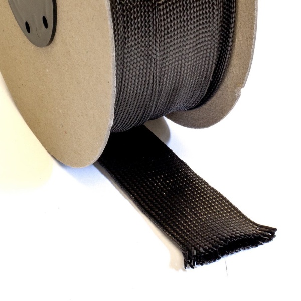 Carbon Fibre Braid - 3K - 40mm wide - 325gsm